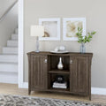 Meuble de rangement rustique en bois avec portes et étagères ouvertes, couleur bois flotté