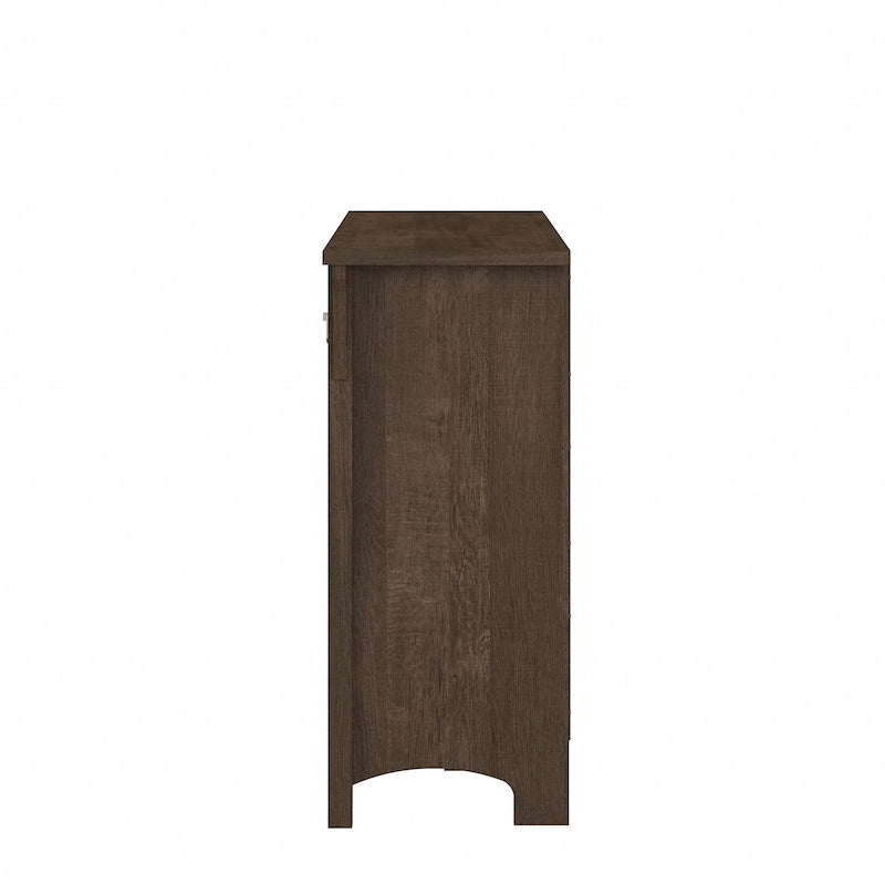 Meuble de rangement rustique en bois avec portes et étagères ouvertes, couleur bois flotté