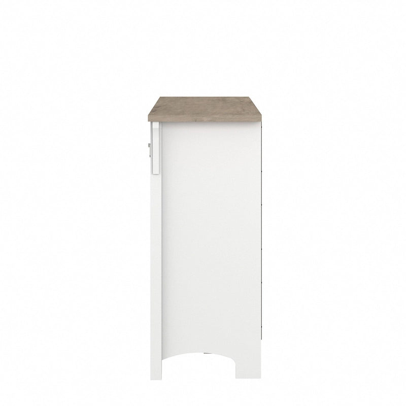 Meuble de rangement rustique en bois avec portes et étagères ouvertes, couleur bois flotté