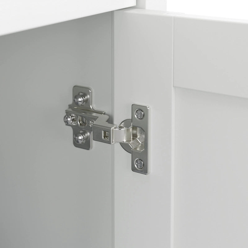 Meuble de rangement rustique en bois avec portes et étagères ouvertes, couleur bois flotté