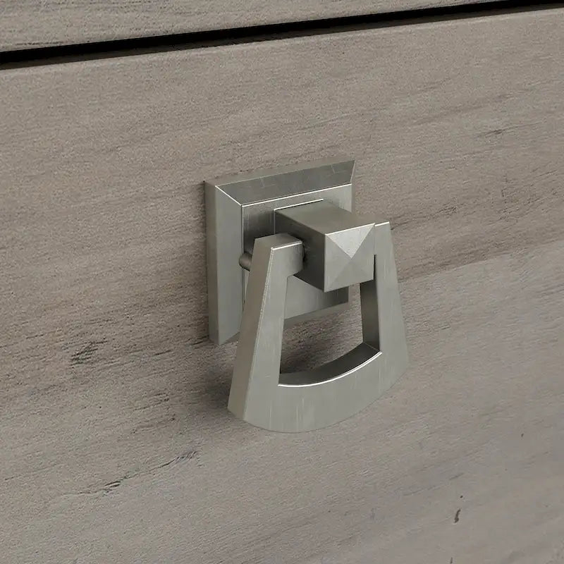 Meuble de rangement rustique en bois avec portes et étagères ouvertes, couleur bois flotté