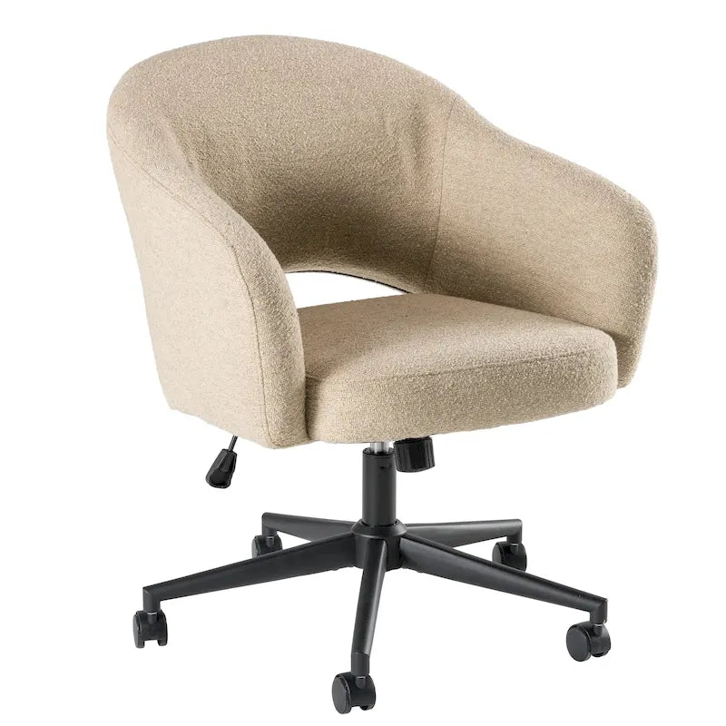 Chaise de bureau pivotante de style Mid-Century Modern avec coussin en mousse à mémoire de forme, revêtement en tissu