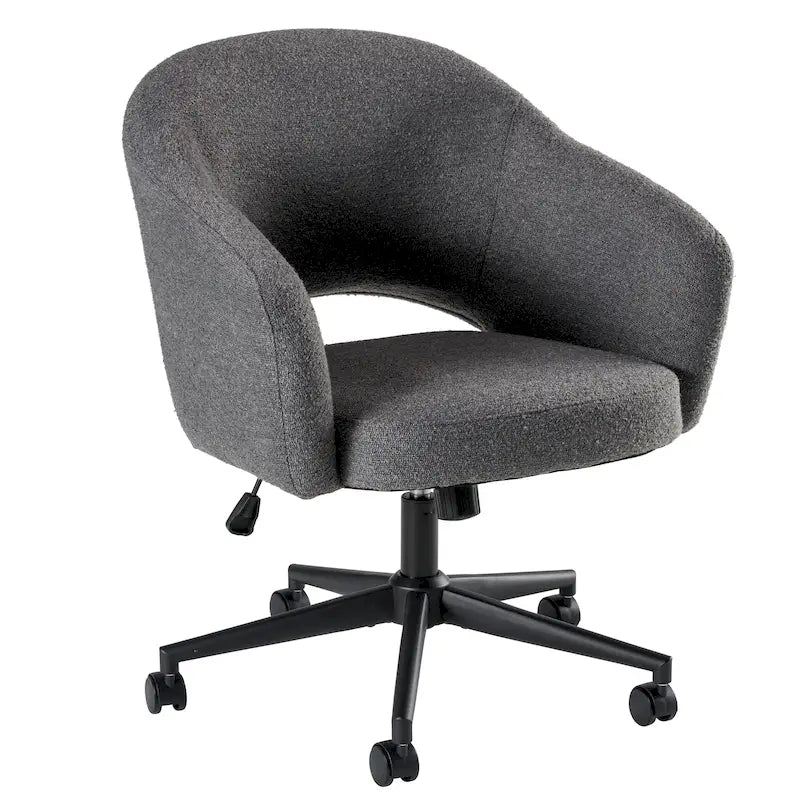 Chaise de bureau pivotante de style Mid-Century Modern avec coussin en mousse à mémoire de forme, revêtement en tissu