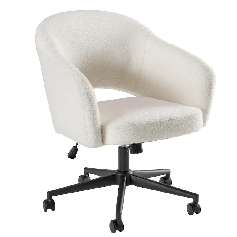 Chaise de bureau pivotante de style Mid-Century Modern avec coussin en mousse à mémoire de forme, revêtement en tissu