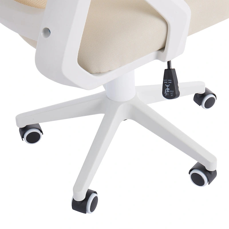 Chaise de bureau pivotante à dossier mi-haut en maille avec hauteur et accoudoirs réglables