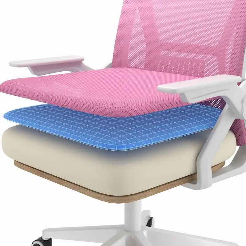 Chaise de bureau pivotante à dossier mi-haut en maille avec hauteur et accoudoirs réglables