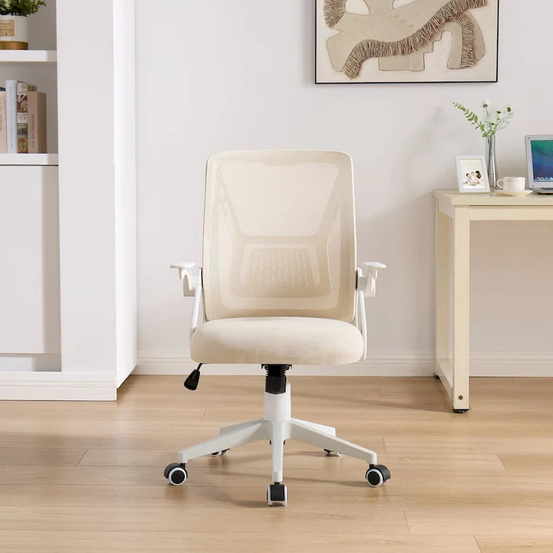 Chaise de bureau pivotante à dossier mi-haut en maille avec hauteur et accoudoirs réglables