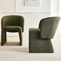 Fauteuil de salle à manger d'appoint en forme de tonneau, rembourré, en fausse peau de mouton, vert, marron, blanc cassé