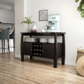 Table de buffet finition cappuccino avec casier à vin et armoire de rangement