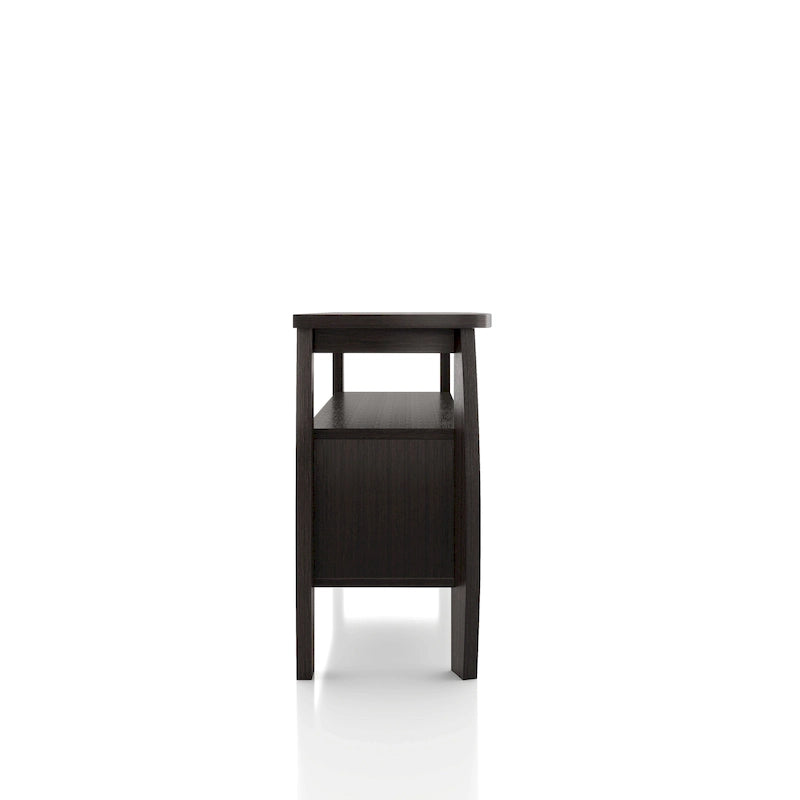 Table de buffet finition cappuccino avec casier à vin et armoire de rangement