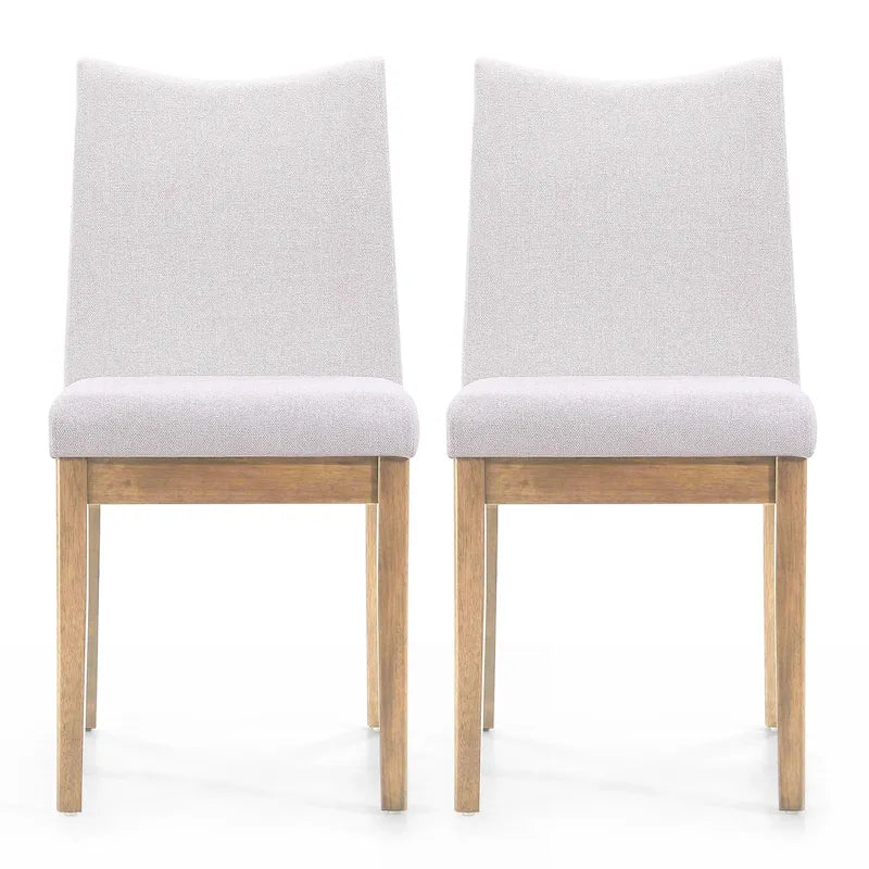 Chaise de salle à manger tapissée en tissu de style milieu du siècle avec pieds en bois massif