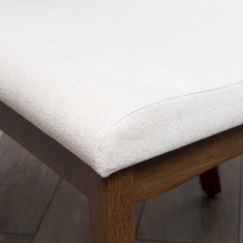 Chaise de salle à manger tapissée en tissu de style milieu du siècle avec pieds en bois massif