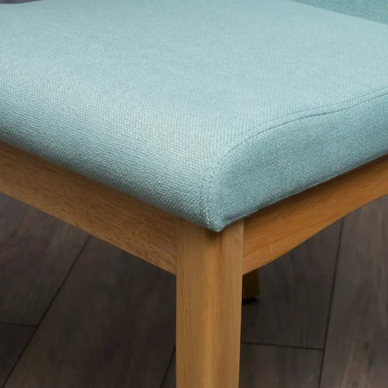 Chaise de salle à manger tapissée en tissu de style milieu du siècle avec pieds en bois massif
