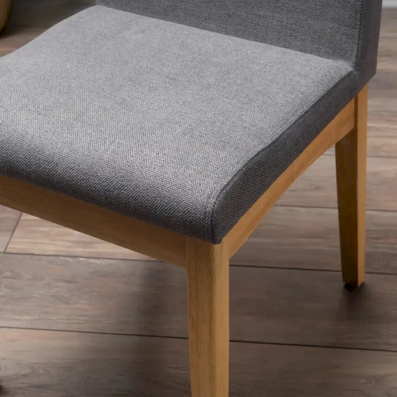 Chaise de salle à manger tapissée en tissu de style milieu du siècle avec pieds en bois massif