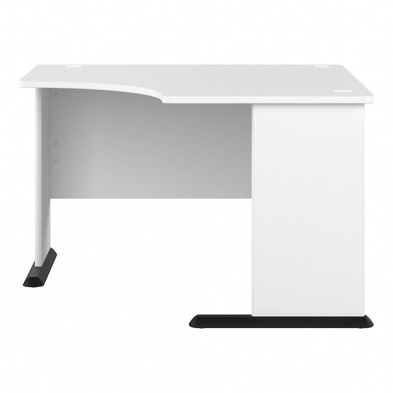 Bureau d'angle en L pour ordinateur avec gestion des câbles Gris orage Blanc platine