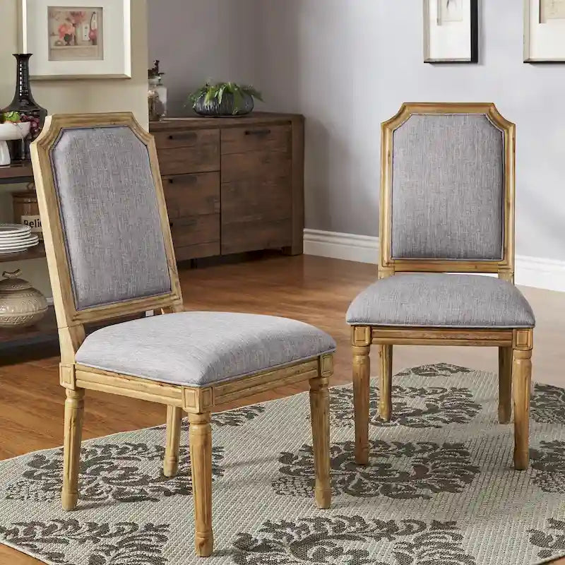 Chaise de salle à manger arquée en lin avec cadre en bois d'hévéa sculpté, beige