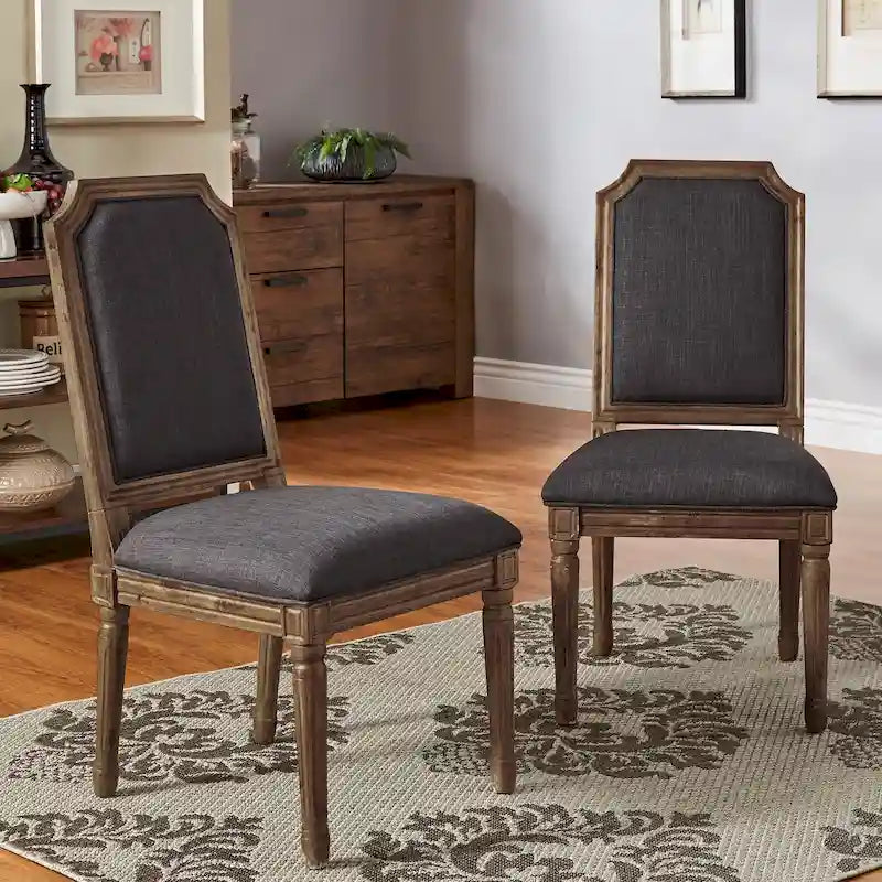 Chaise de salle à manger arquée en lin avec cadre en bois d'hévéa sculpté, beige
