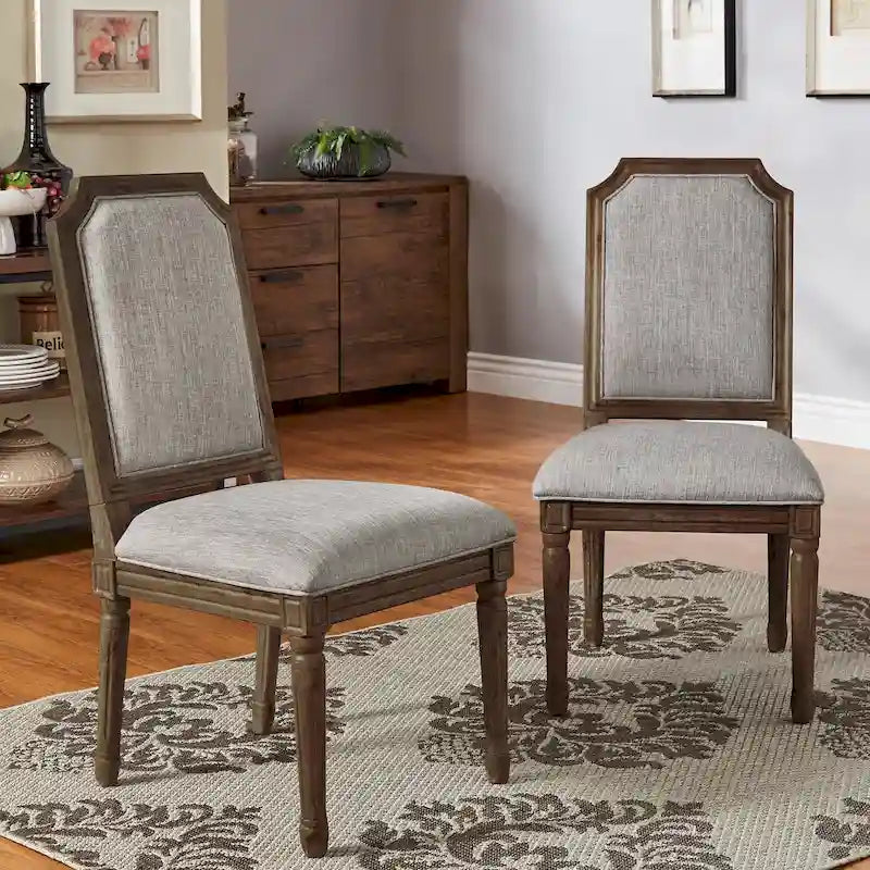 Chaise de salle à manger arquée en lin avec cadre en bois d'hévéa sculpté, beige