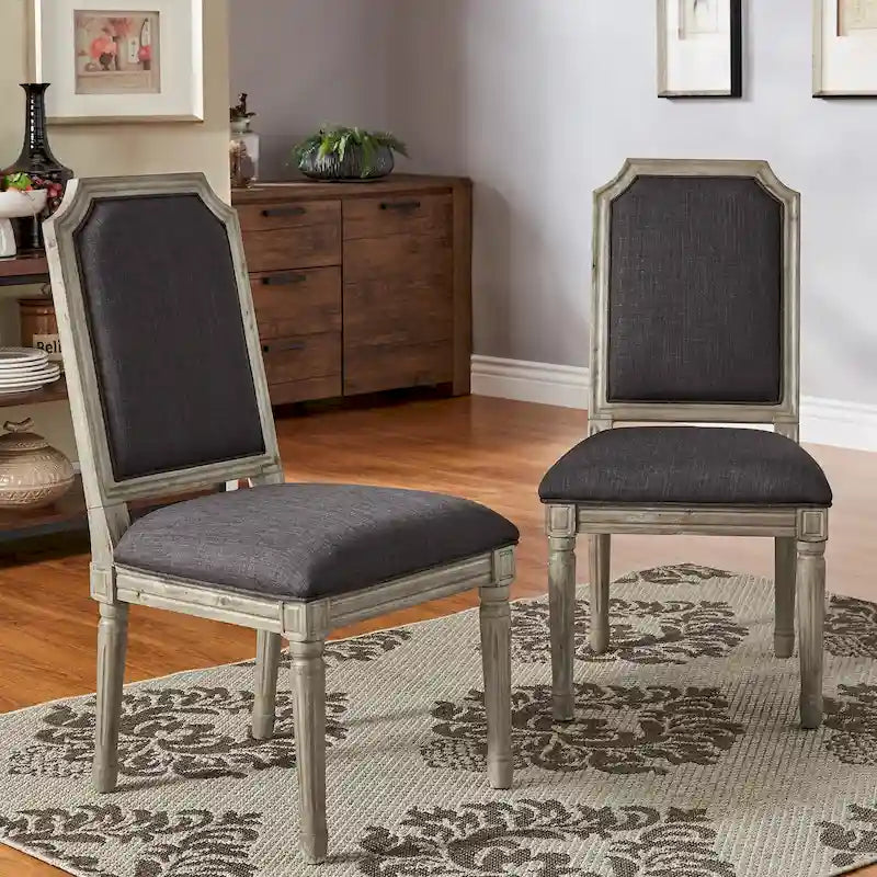 Chaise de salle à manger arquée en lin avec cadre en bois d'hévéa sculpté, beige