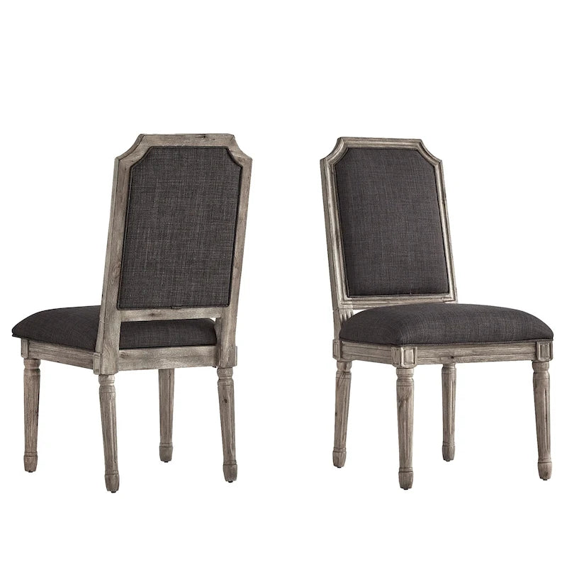 Chaise de salle à manger arquée en lin avec cadre en bois d'hévéa sculpté, beige