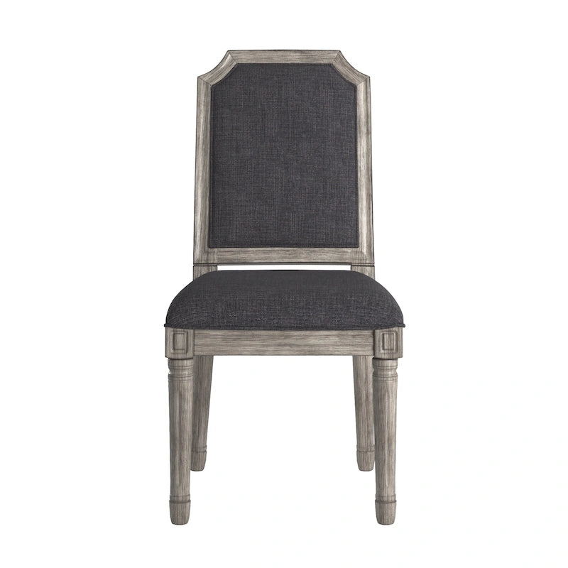 Chaise de salle à manger arquée en lin avec cadre en bois d'hévéa sculpté, beige