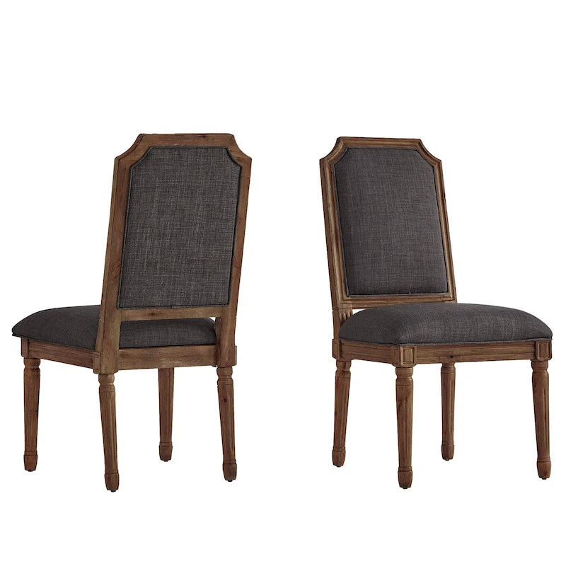 Chaise de salle à manger arquée en lin avec cadre en bois d'hévéa sculpté, beige