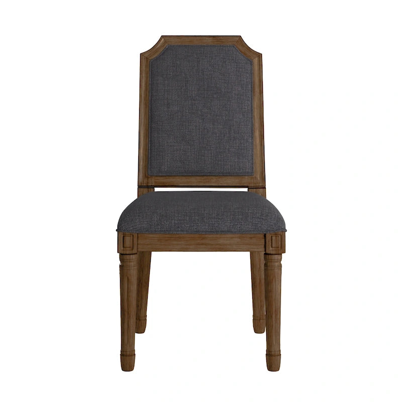 Chaise de salle à manger arquée en lin avec cadre en bois d'hévéa sculpté, beige