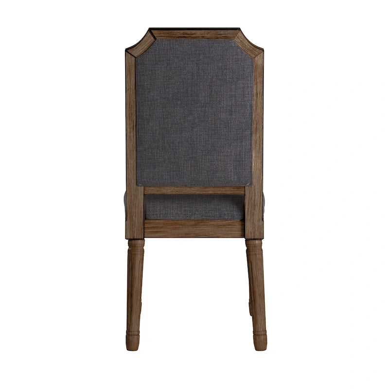 Chaise de salle à manger arquée en lin avec cadre en bois d'hévéa sculpté, beige