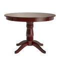 Table à manger ronde sur pied, finition antique vieillie multicolore
