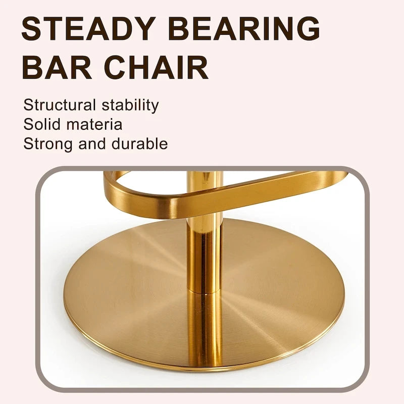 Tabouret de bar pivotant en velours avec hauteur réglable et piètement en métal