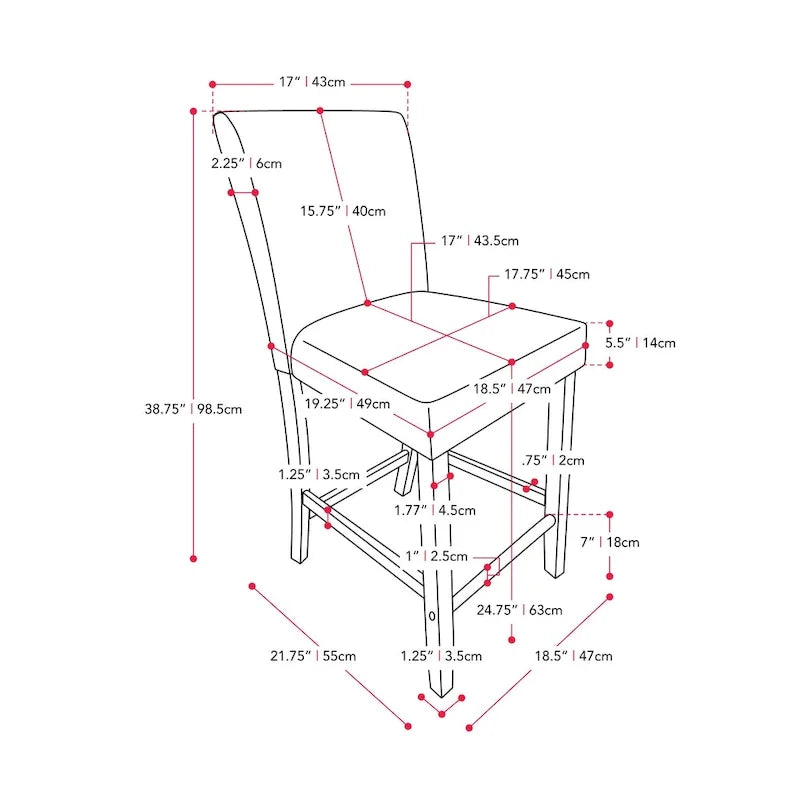 Tabouret de bar rembourré hauteur comptoir avec pieds en bois massif beige