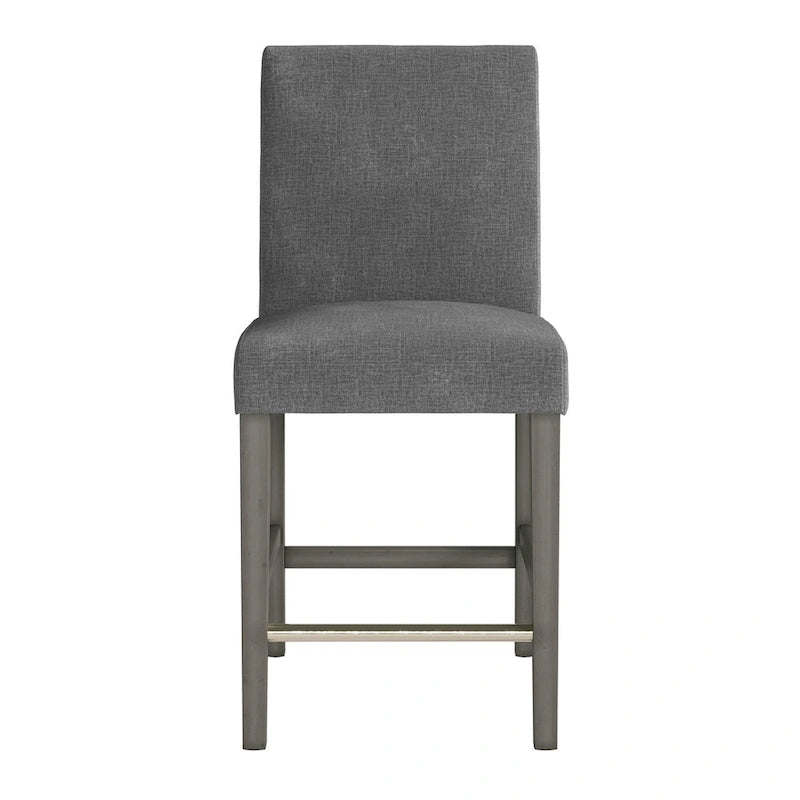Tabouret de bar rembourré hauteur comptoir avec pieds en bois massif beige