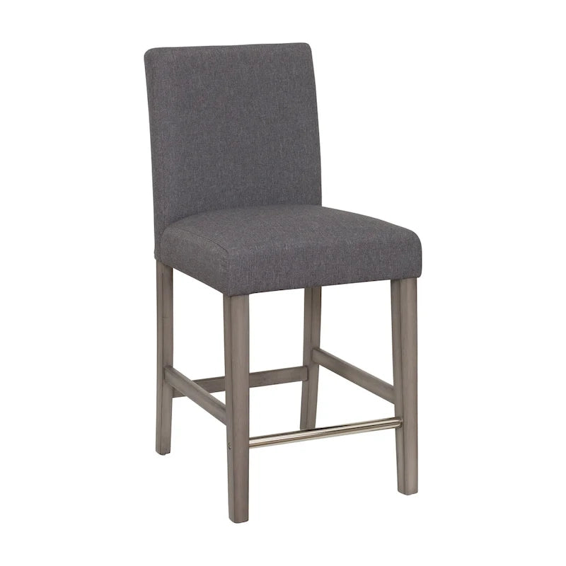 Tabouret de bar rembourré hauteur comptoir avec pieds en bois massif beige
