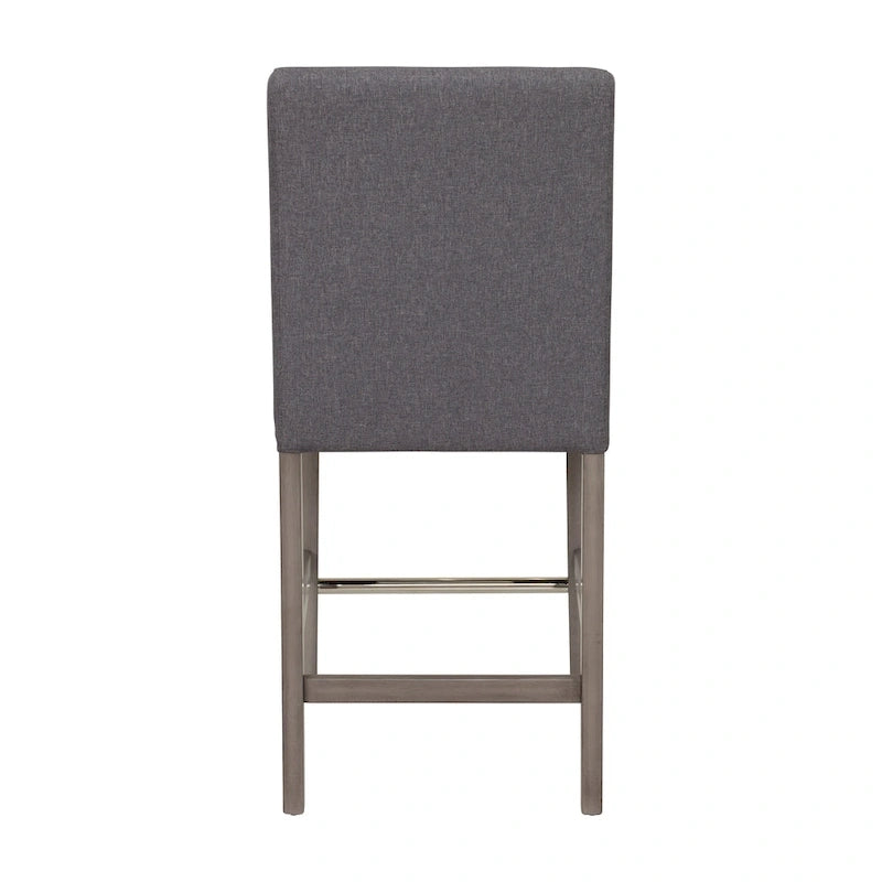 Tabouret de bar rembourré hauteur comptoir avec pieds en bois massif beige