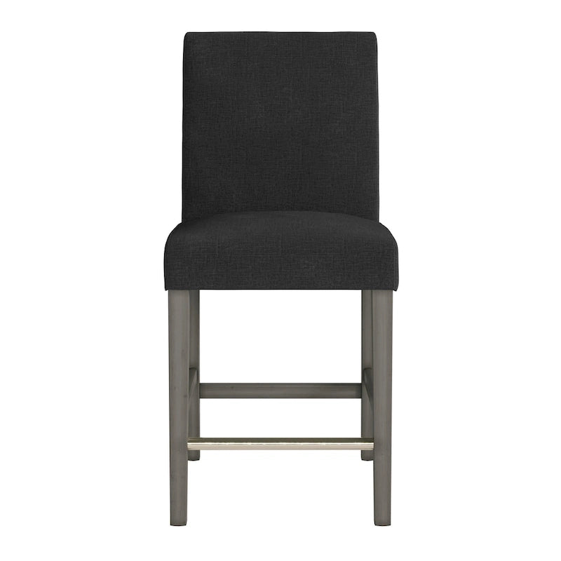 Tabouret de bar rembourré hauteur comptoir avec pieds en bois massif beige