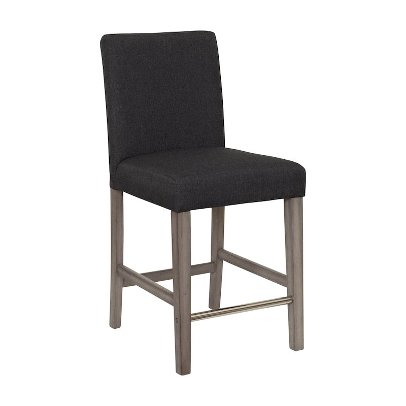 Tabouret de bar rembourré hauteur comptoir avec pieds en bois massif beige