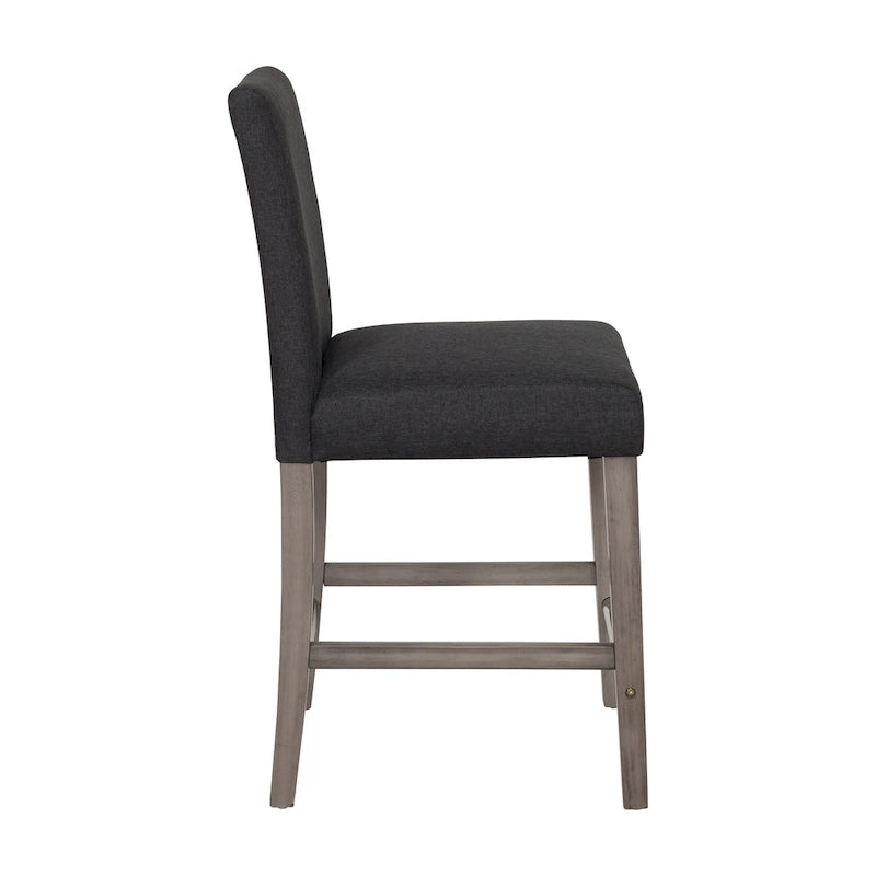 Tabouret de bar rembourré hauteur comptoir avec pieds en bois massif beige