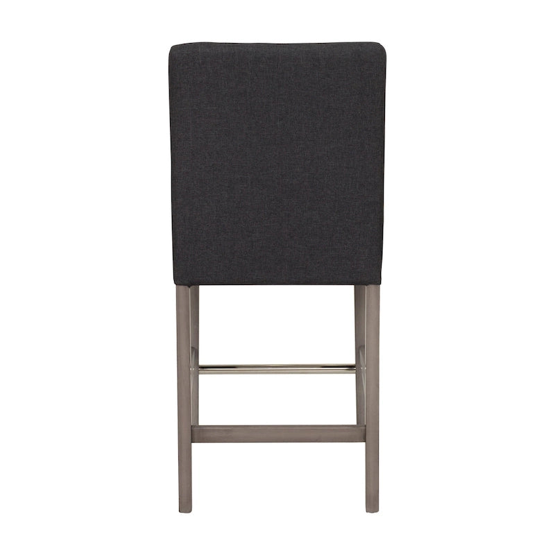 Tabouret de bar rembourré hauteur comptoir avec pieds en bois massif beige
