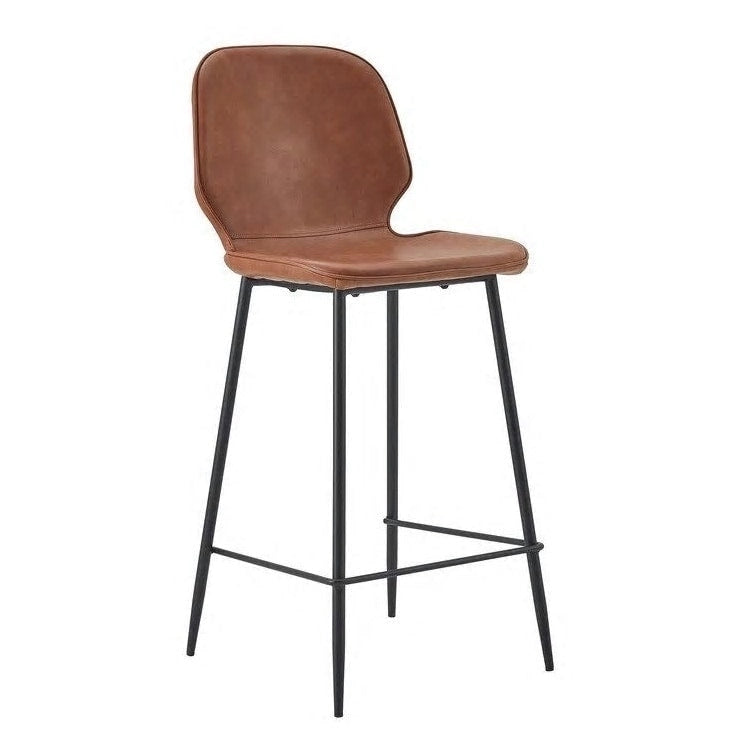 Tabouret de bar/comptoir rembourré en similicuir avec pieds en métal et repose-pieds