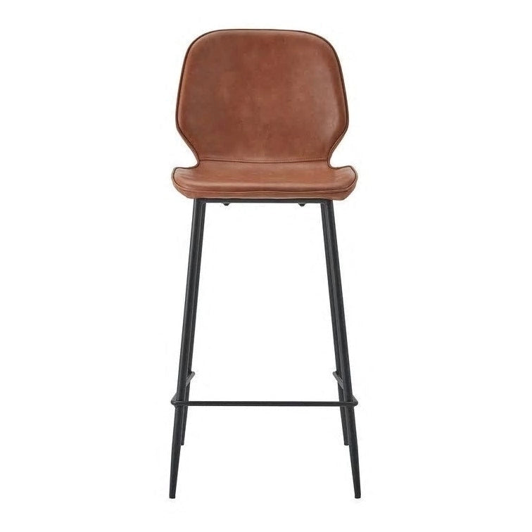 Tabouret de bar/comptoir rembourré en similicuir avec pieds en métal et repose-pieds