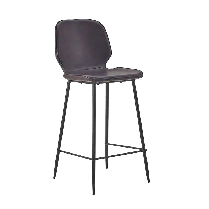 Tabouret de bar/comptoir rembourré en similicuir avec pieds en métal et repose-pieds