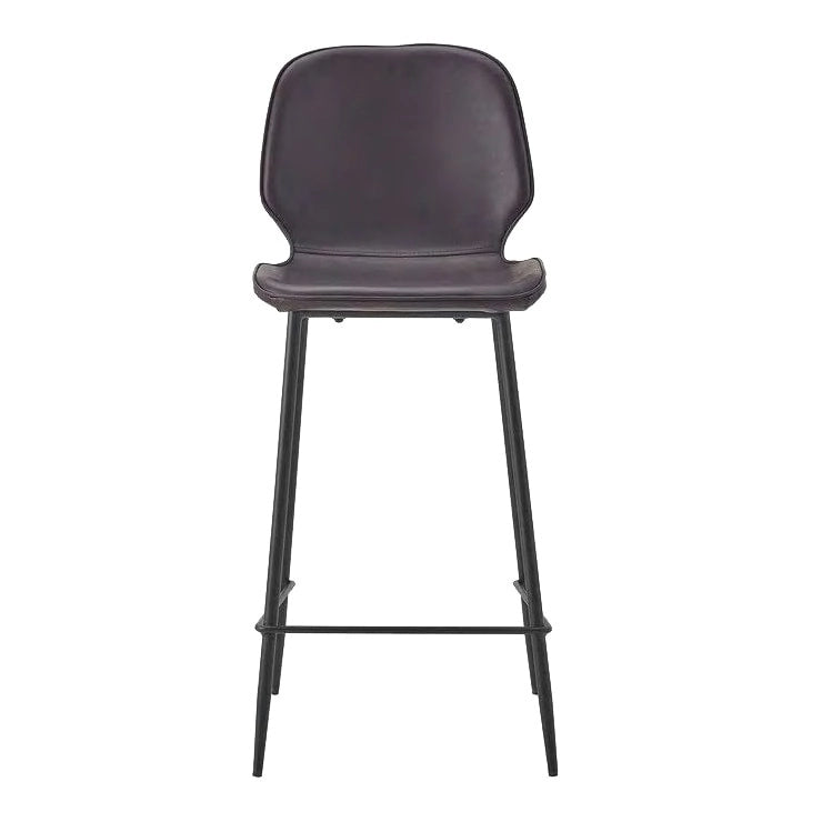 Tabouret de bar/comptoir rembourré en similicuir avec pieds en métal et repose-pieds