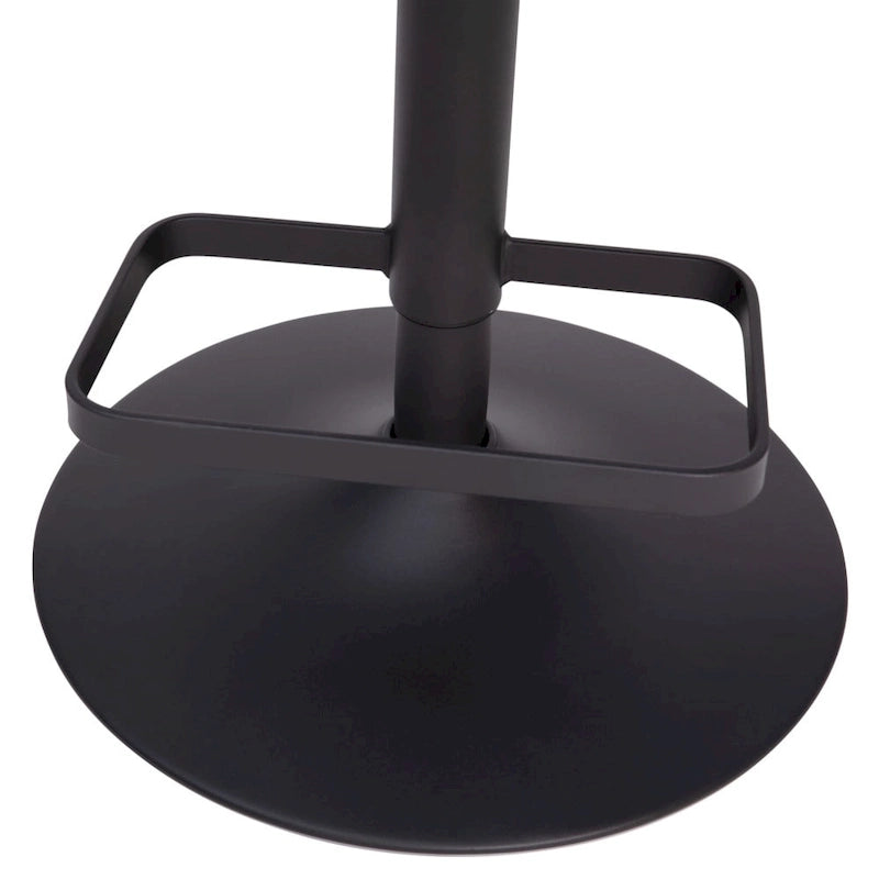 Tabouret de bar pivotant réglable avec dossier évidé rembourré et repose-pieds en métal