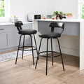 Tabouret de bar industriel pivotant rembourré en similicuir avec cadre en métal