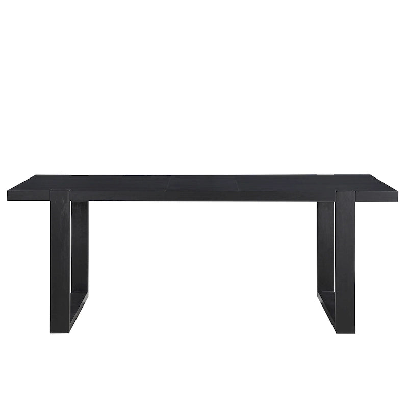 Table de salle à manger extensible à hauteur de comptoir en charbon brossé avec piètement luge
