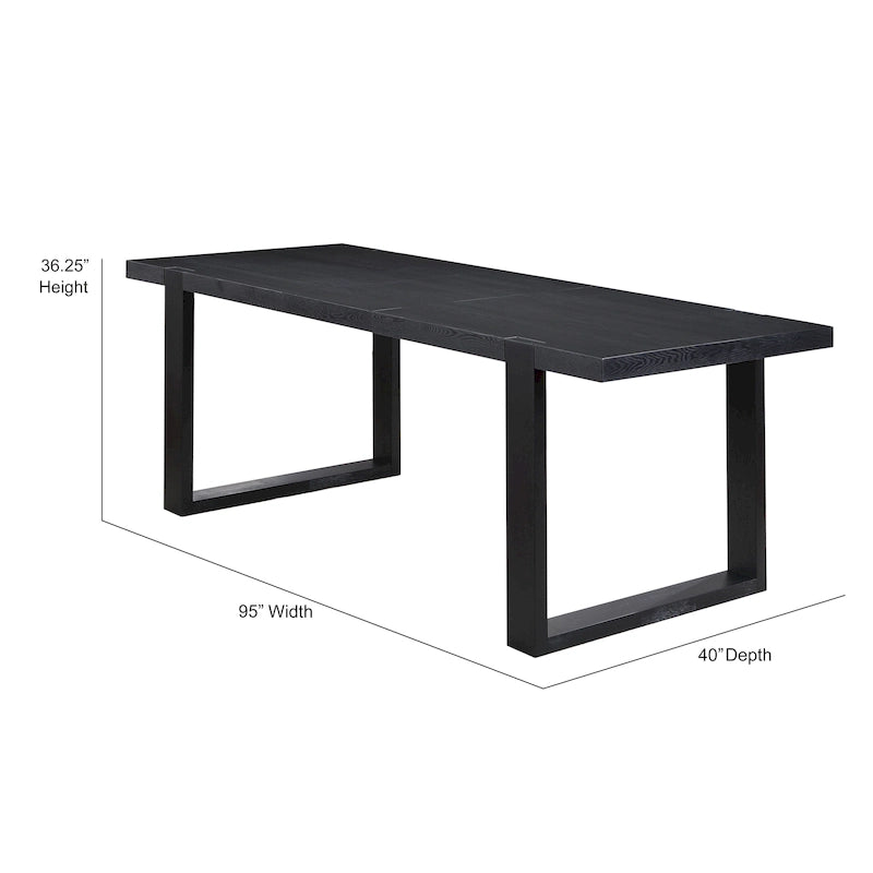 Table de salle à manger extensible à hauteur de comptoir en charbon brossé avec piètement luge