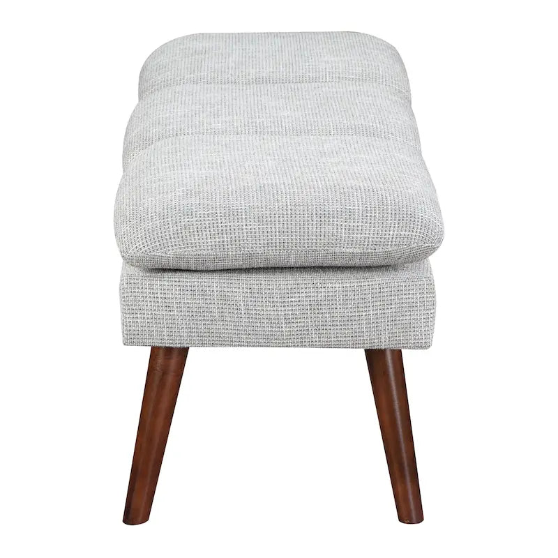 Banc d'appoint rembourré de style Mid-Century Modern avec coussin capitonné et pieds fuselés