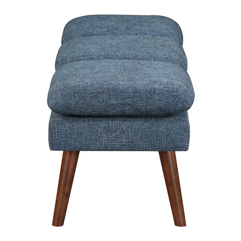 Banc d'appoint rembourré de style Mid-Century Modern avec coussin capitonné et pieds fuselés