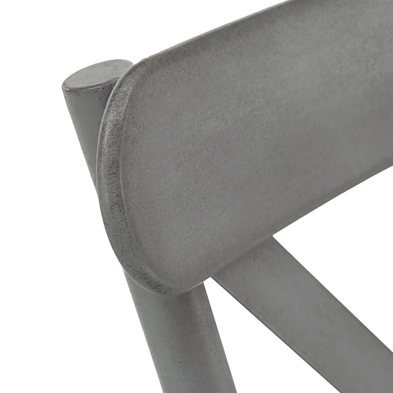 Chaise de salle à manger en métal à dossier en X, fini rustique imitation bois, style antique