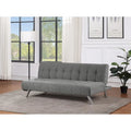 Banquette-lit Futon convertible capitonnée avec pieds en acier inoxydable, Gris Bleu Noir